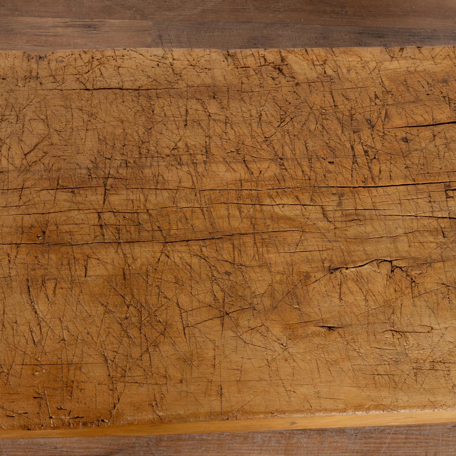 Rustic 19th Century Peg Leg Narrow Coffee Table from Hungary 1