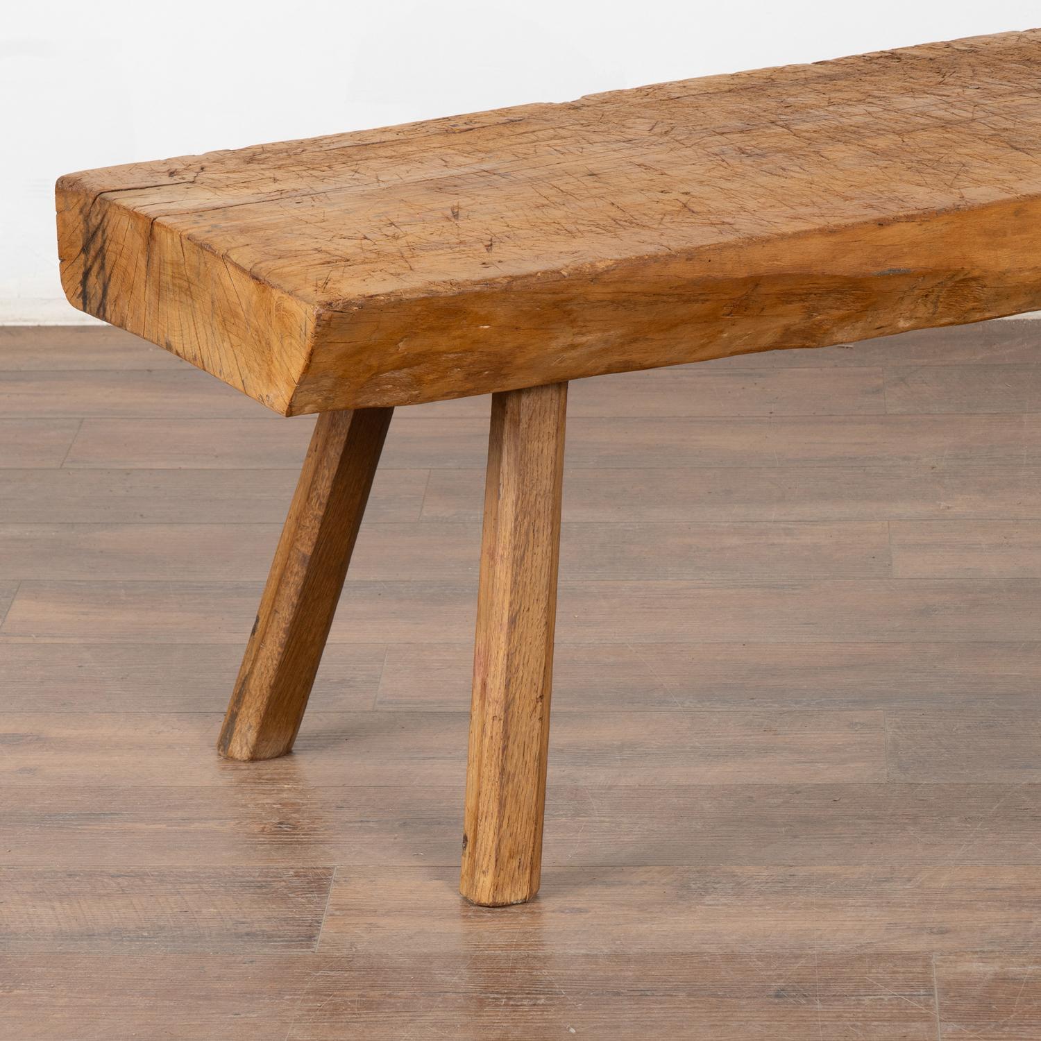Rustic 19th Century Peg Leg Narrow Coffee Table from Hungary 3