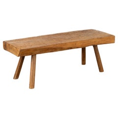 Rustic 19th Century Peg Leg Narrow Coffee Table from Hungary