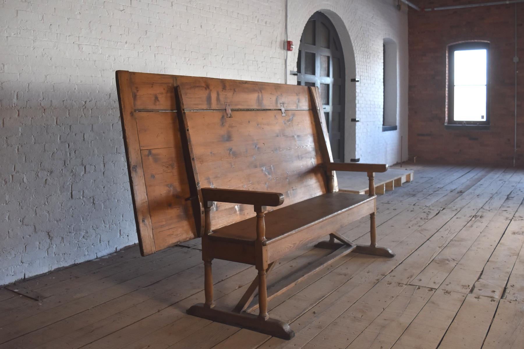 Rustic 19th century pine Settle-Table / Farmhouse Table 2