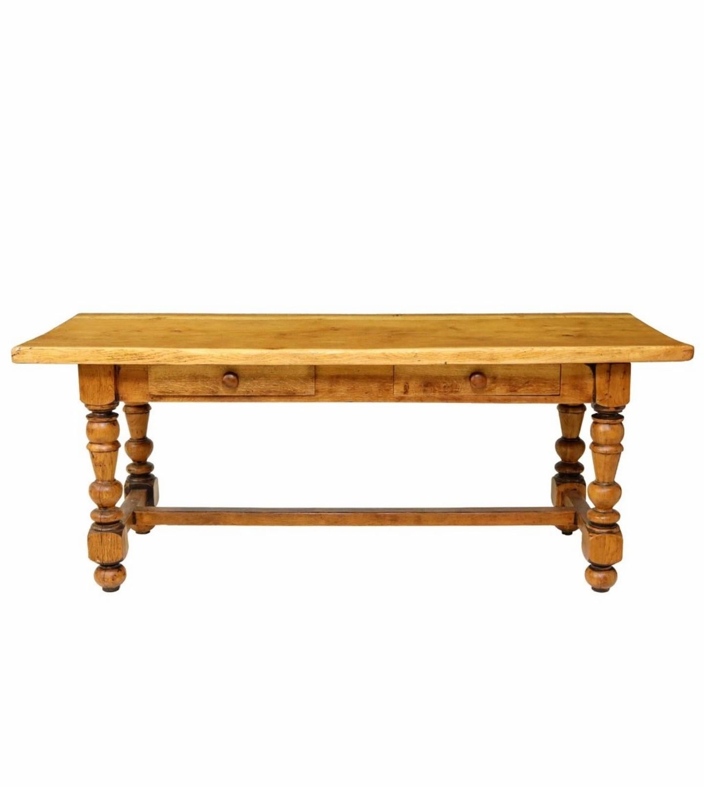 A rustic antique, circa 1880, French or Italian Provincial oak country farm house harvest work table (today it would make for a wonderful dining table, library table, or workbench)

Born in Provincial France or Italy in the 19th century,