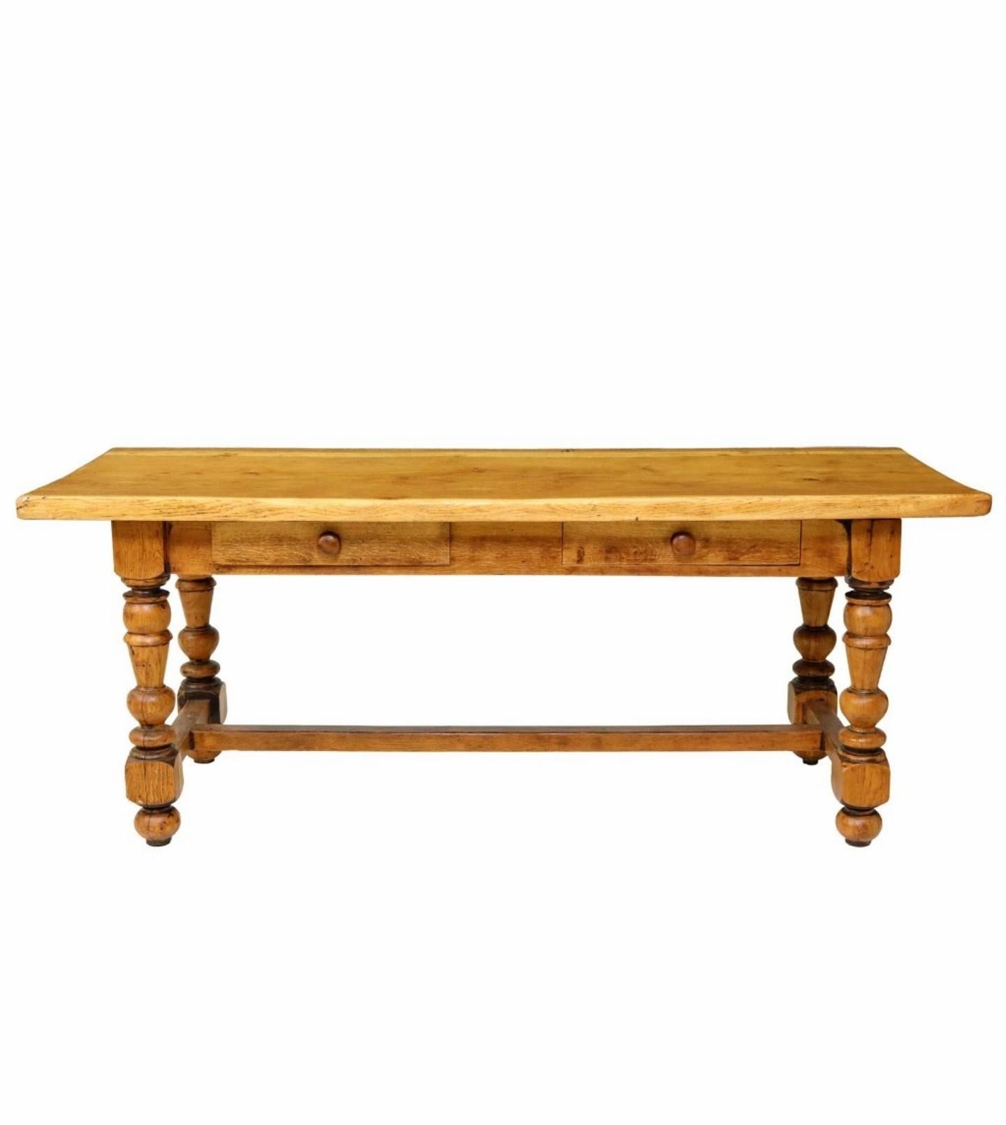 ON SALE! Marked Down from $8500!
A rustic antique, circa 1880, French or Italian Provincial oak country farm house workbench harvest table (today it would make for a wonderful large kitchen island, library table, dining table, partners writing desk,
