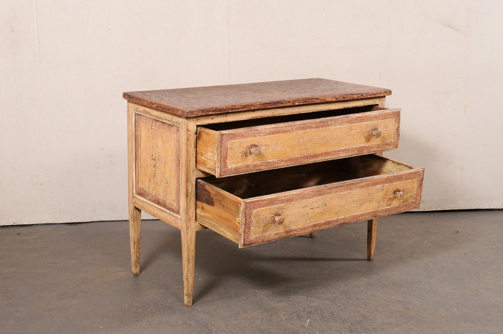 Italian Rustic 19th Century Raised 2-Drawer Chest, Italy For Sale