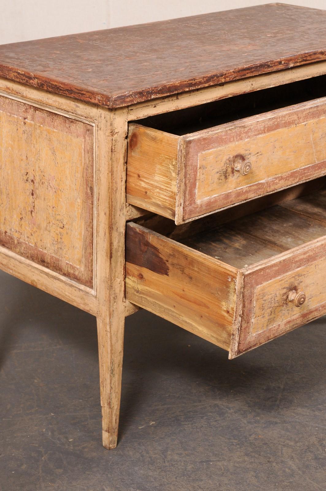 Rustic 19th Century Raised 2-Drawer Chest, Italy In Good Condition For Sale In Atlanta, GA