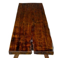 Rustic 19th century Scandinavian elm bench