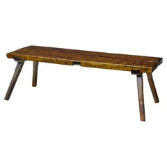 Rustic 19th century Scandinavian elm bench