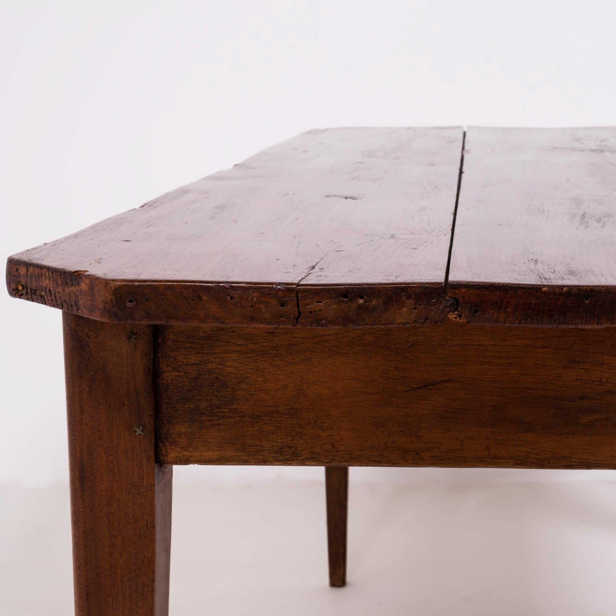 Rustic 19th Century Solid Wood Farmhouse Table, with Drawer 7