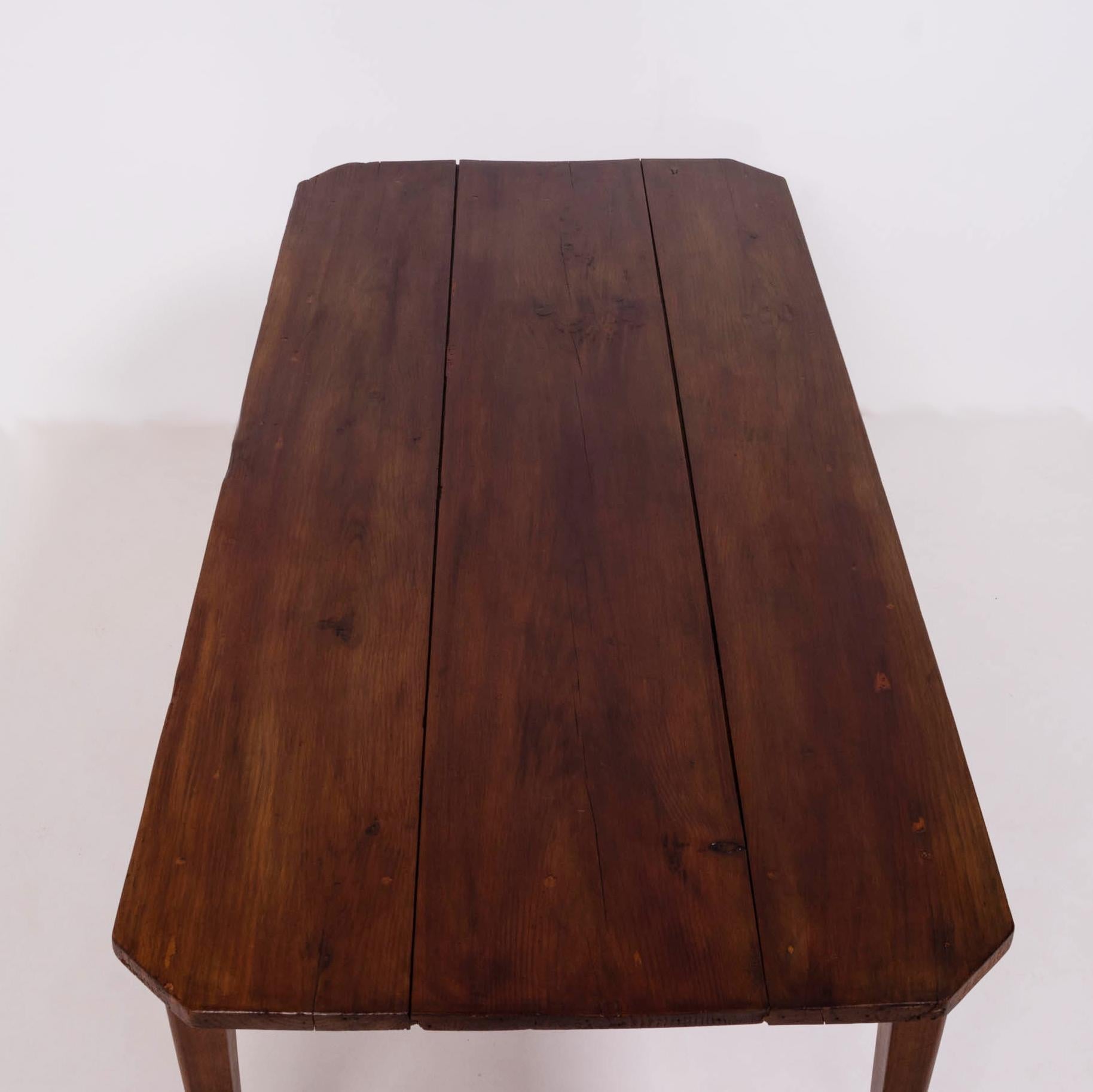 Rustic 19th Century Solid Wood Farmhouse Table, with Drawer 3