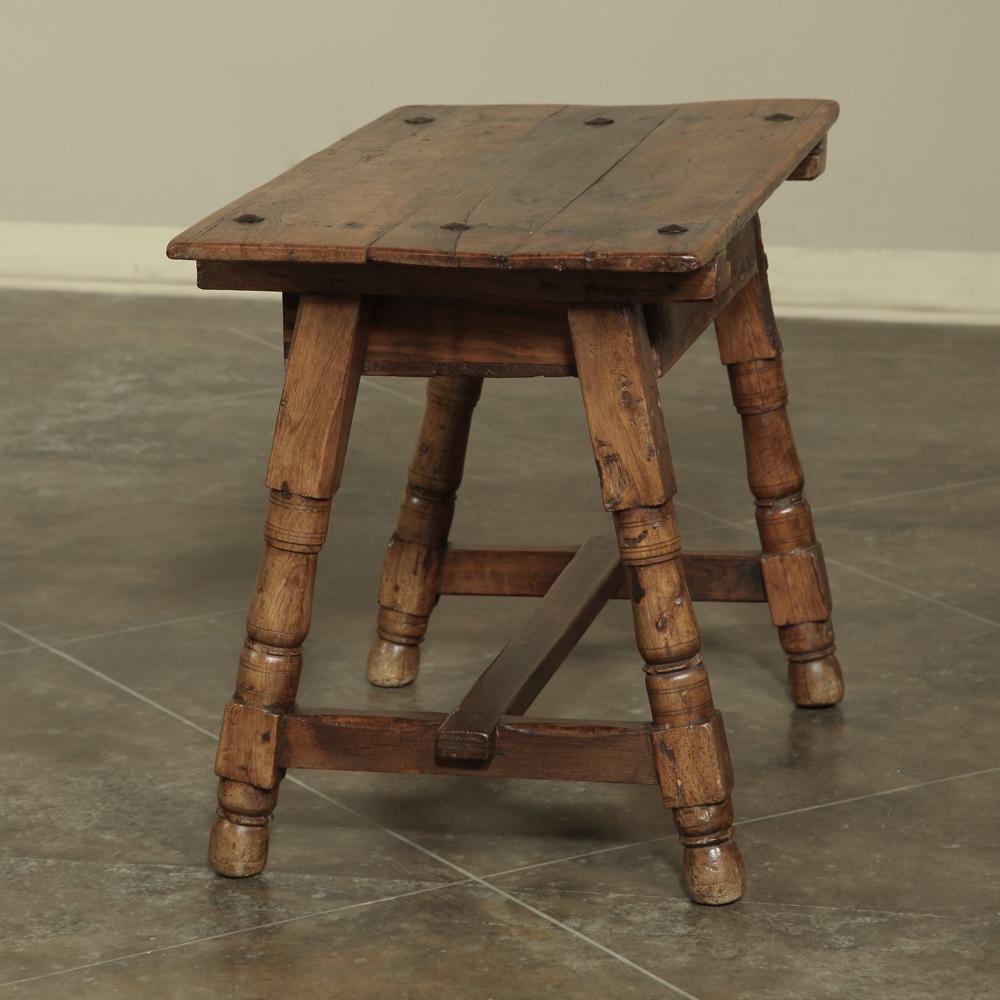Hand-Crafted Rustic 19th Century Spanish Hand Carved End Table