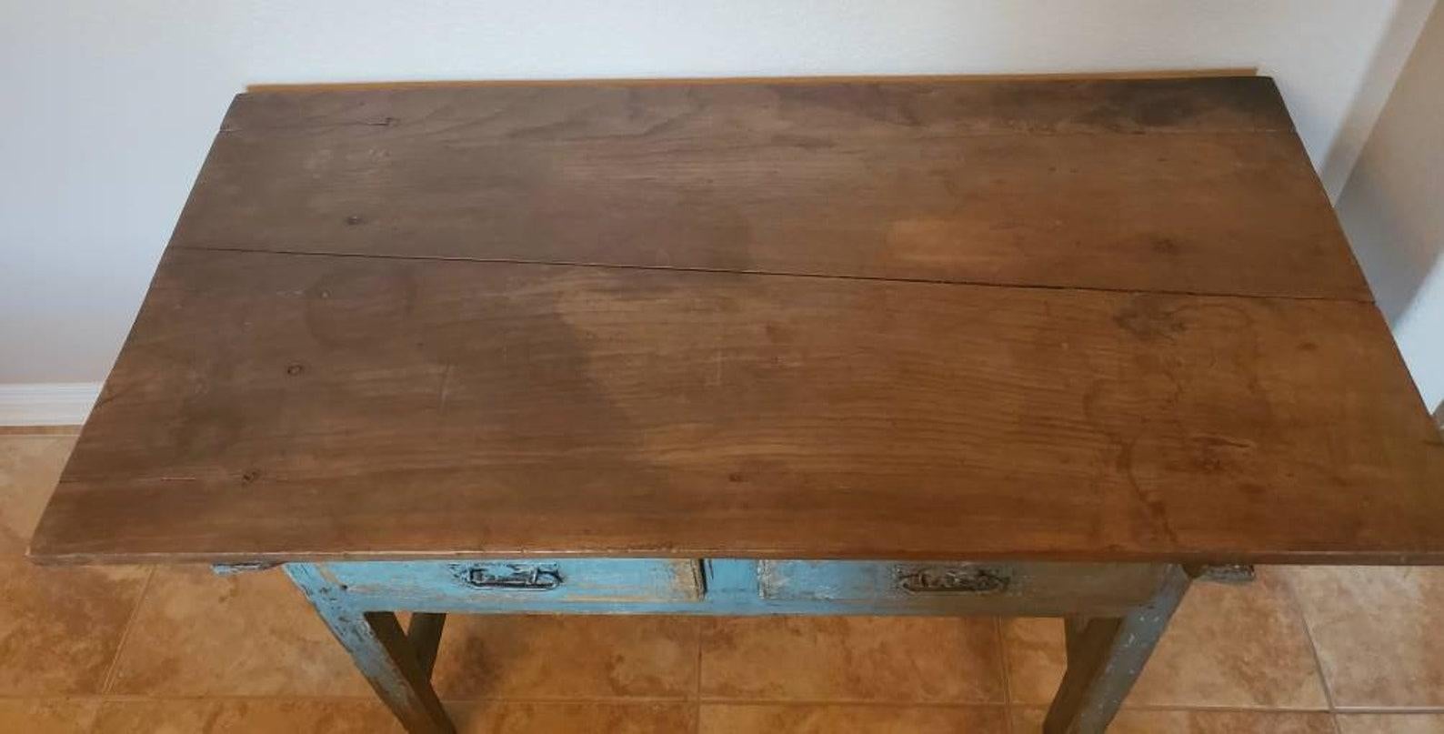 Rustic 19th Century Spanish Pine Work Bench Table For Sale 7