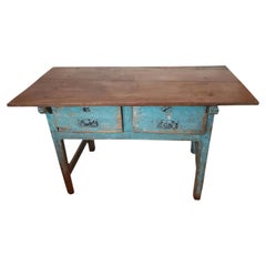 Rustic 19th Century Spanish Pine Work Bench Table