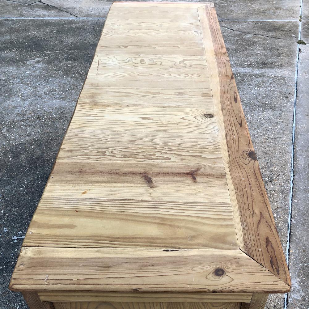 Rustic 19th Century Swedish Stripped Pine Low Buffet, Credenza 6
