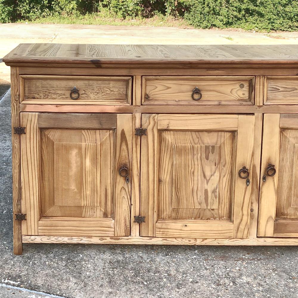 Rustic 19th Century Swedish Stripped Pine Low Buffet, Credenza 2