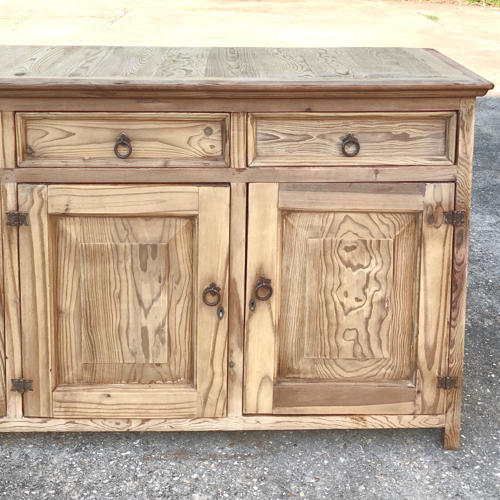 Rustic 19th Century Swedish Stripped Pine Low Buffet, Credenza 3