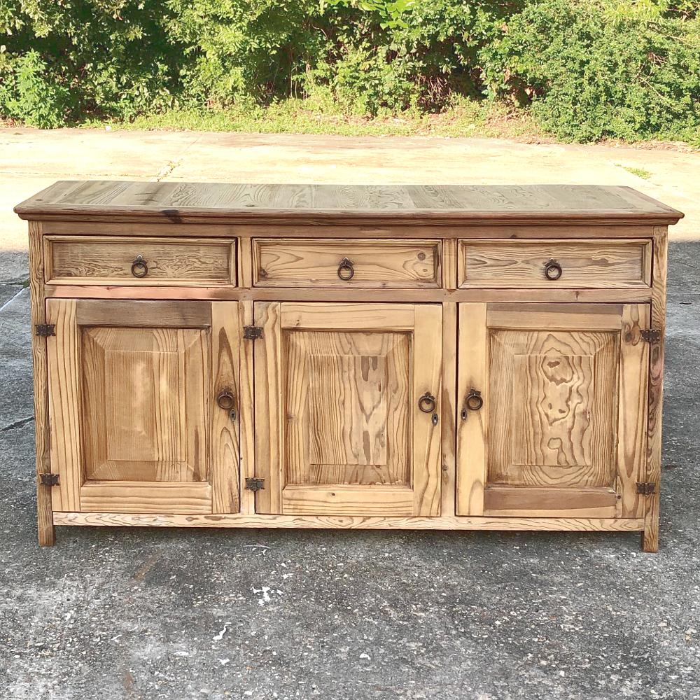 Rustic 19th Century Swedish Stripped Pine Low Buffet, Credenza 4