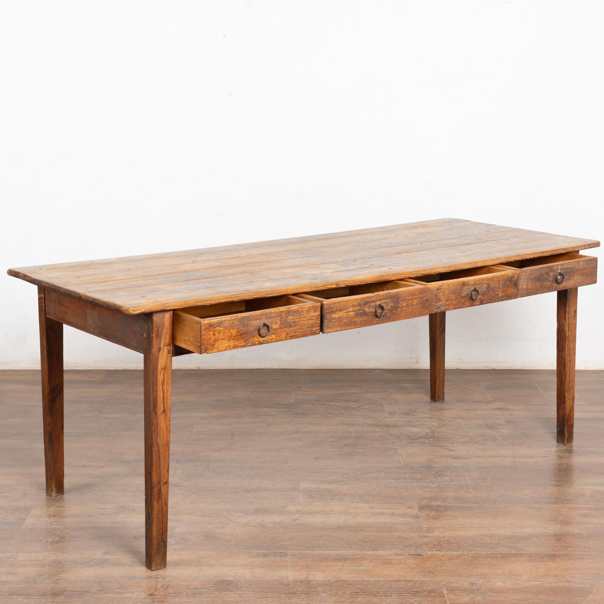 Rustic 19th Century Swedish Work Table Console with Four Drawers For Sale 8