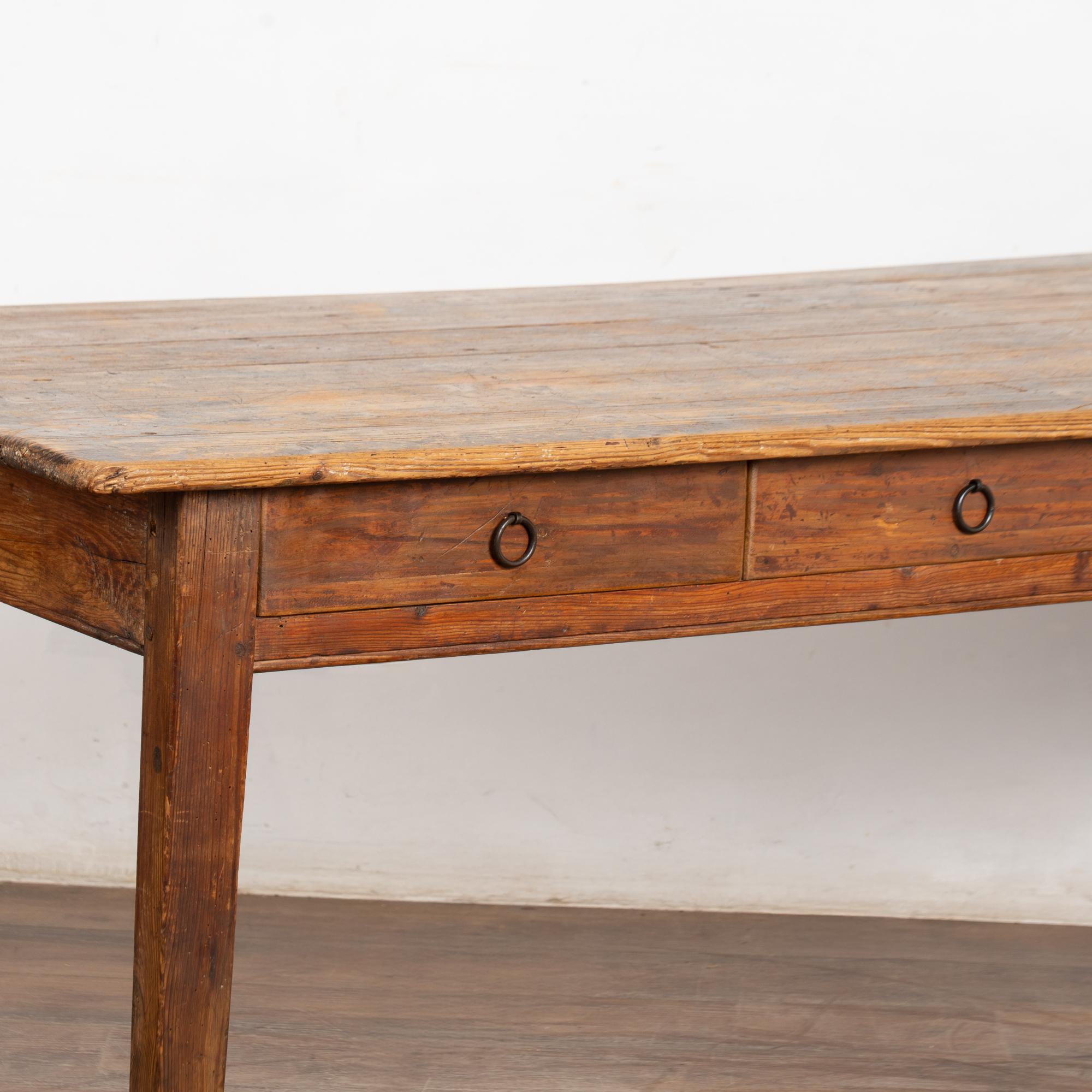 Rustic 19th Century Swedish Work Table Console with Four Drawers For Sale 1