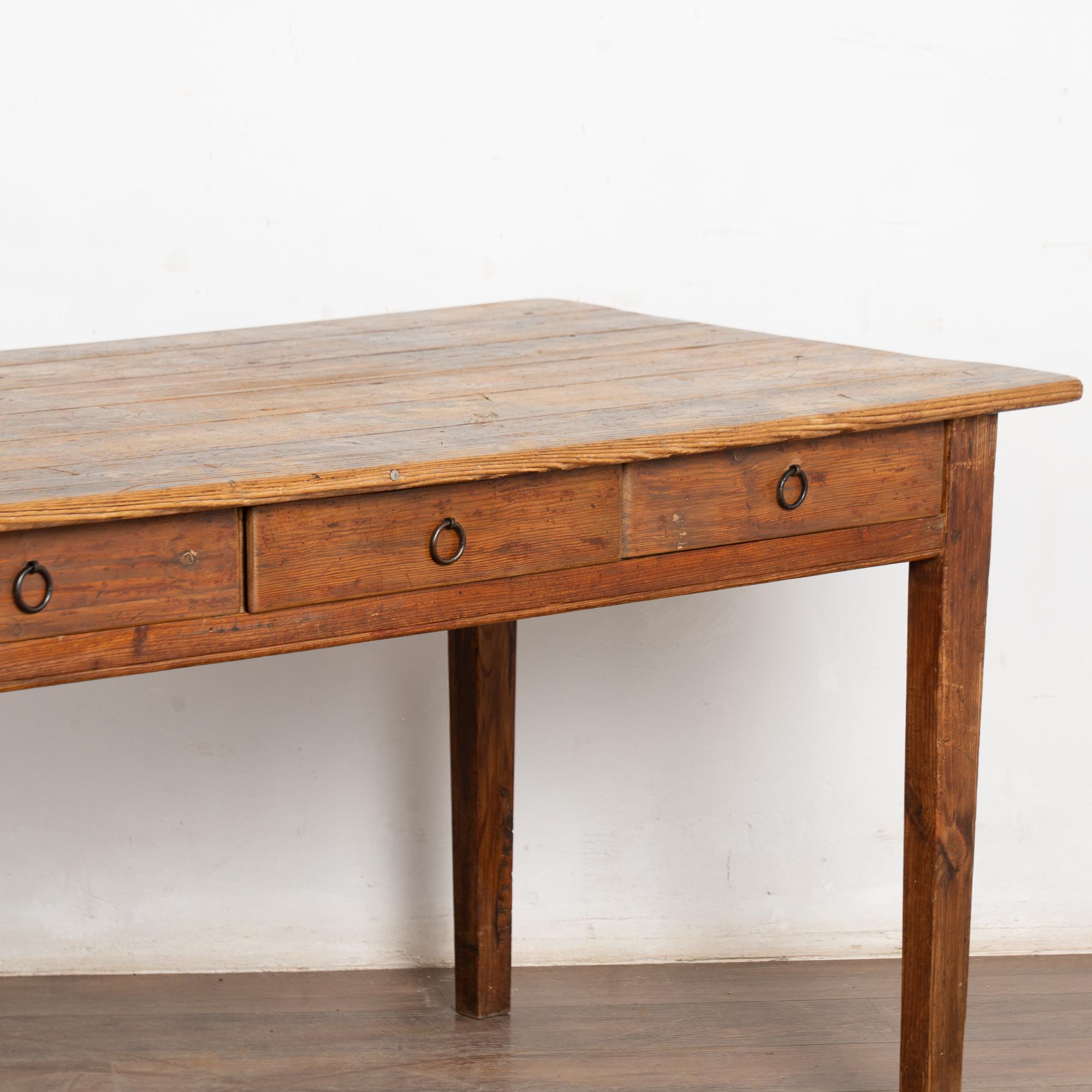 Rustic 19th Century Swedish Work Table Console with Four Drawers For Sale 4