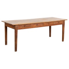 Rustic 19th Century Swedish Work Table Console with Four Drawers