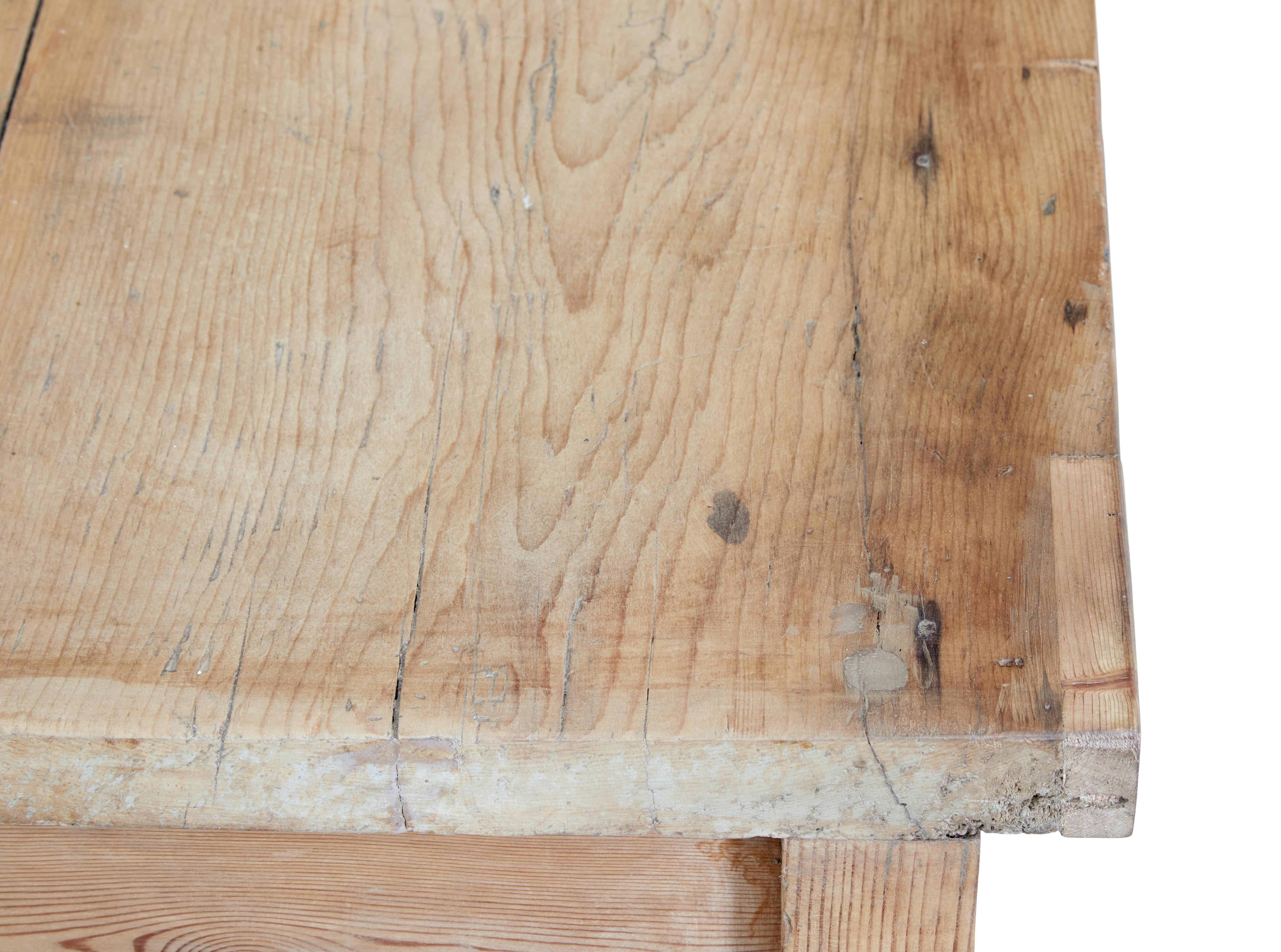 Hand-Crafted Rustic 19th Century Victorian Pine Kitchen Table