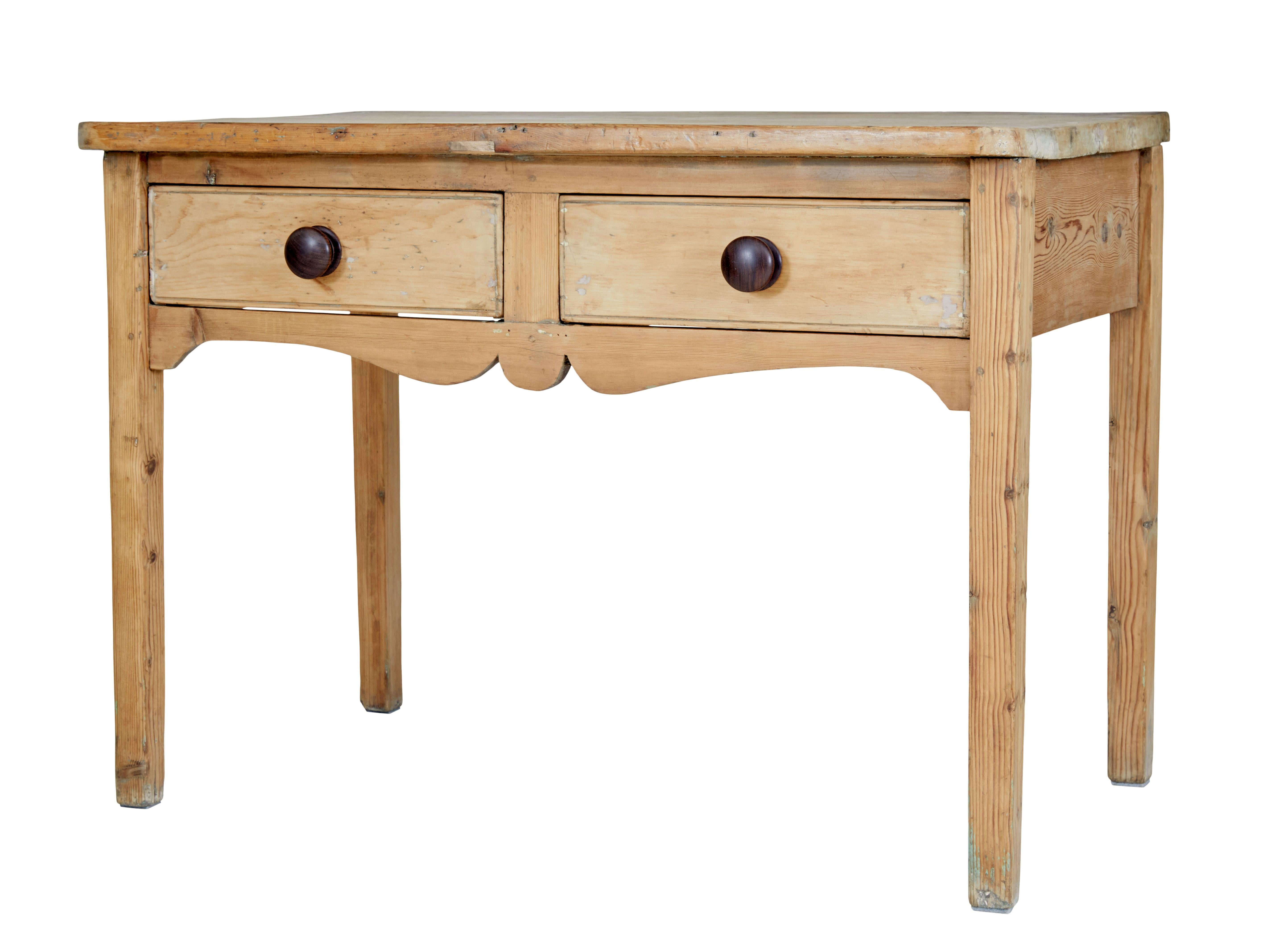 19th Century Rustic 19th century Victorian pine kitchen table For Sale