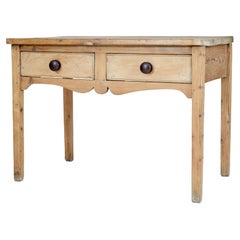 Used Rustic 19th Century Victorian Pine Kitchen Table