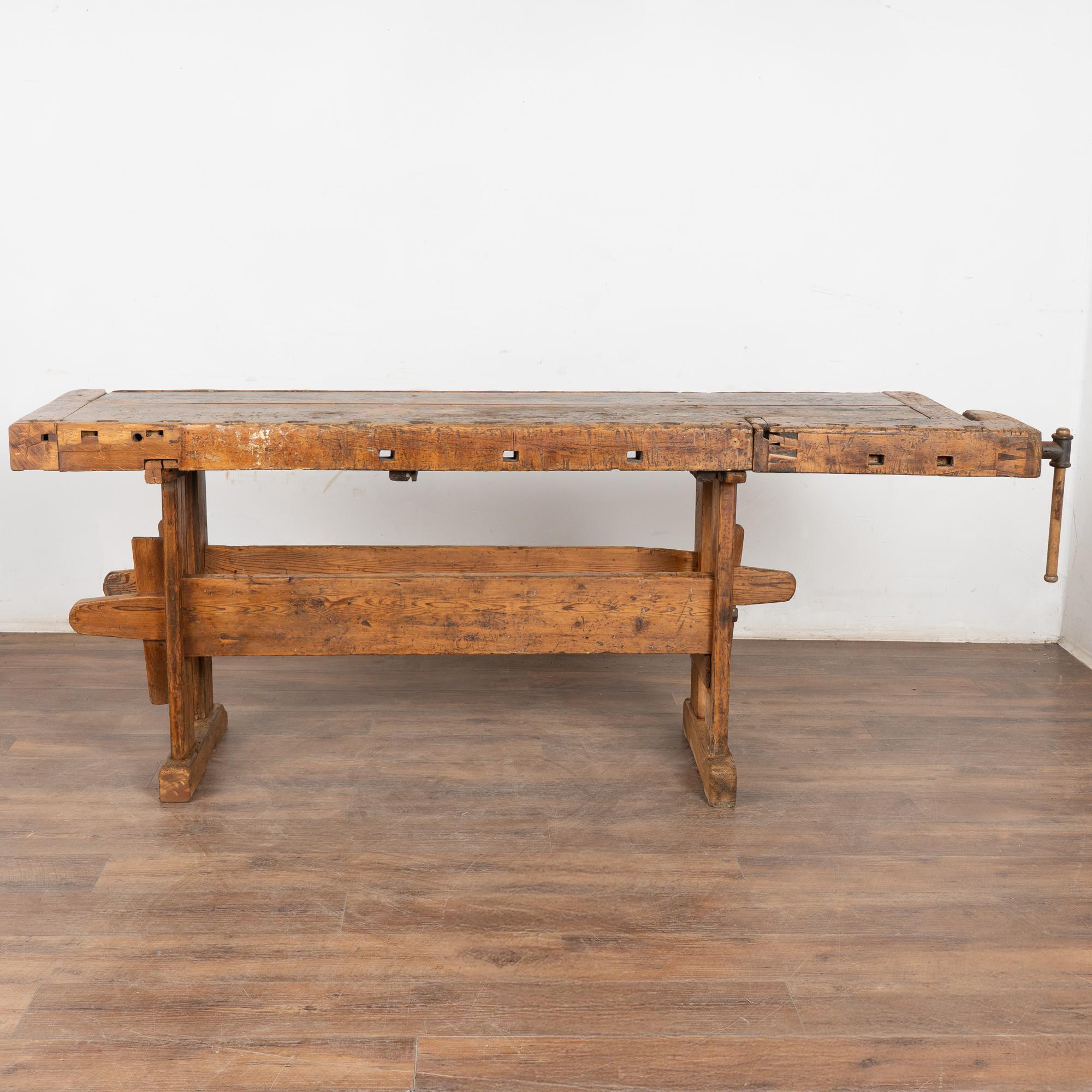 Swedish Rustic 20th Century Carpenter's Workbench Console Table For Sale