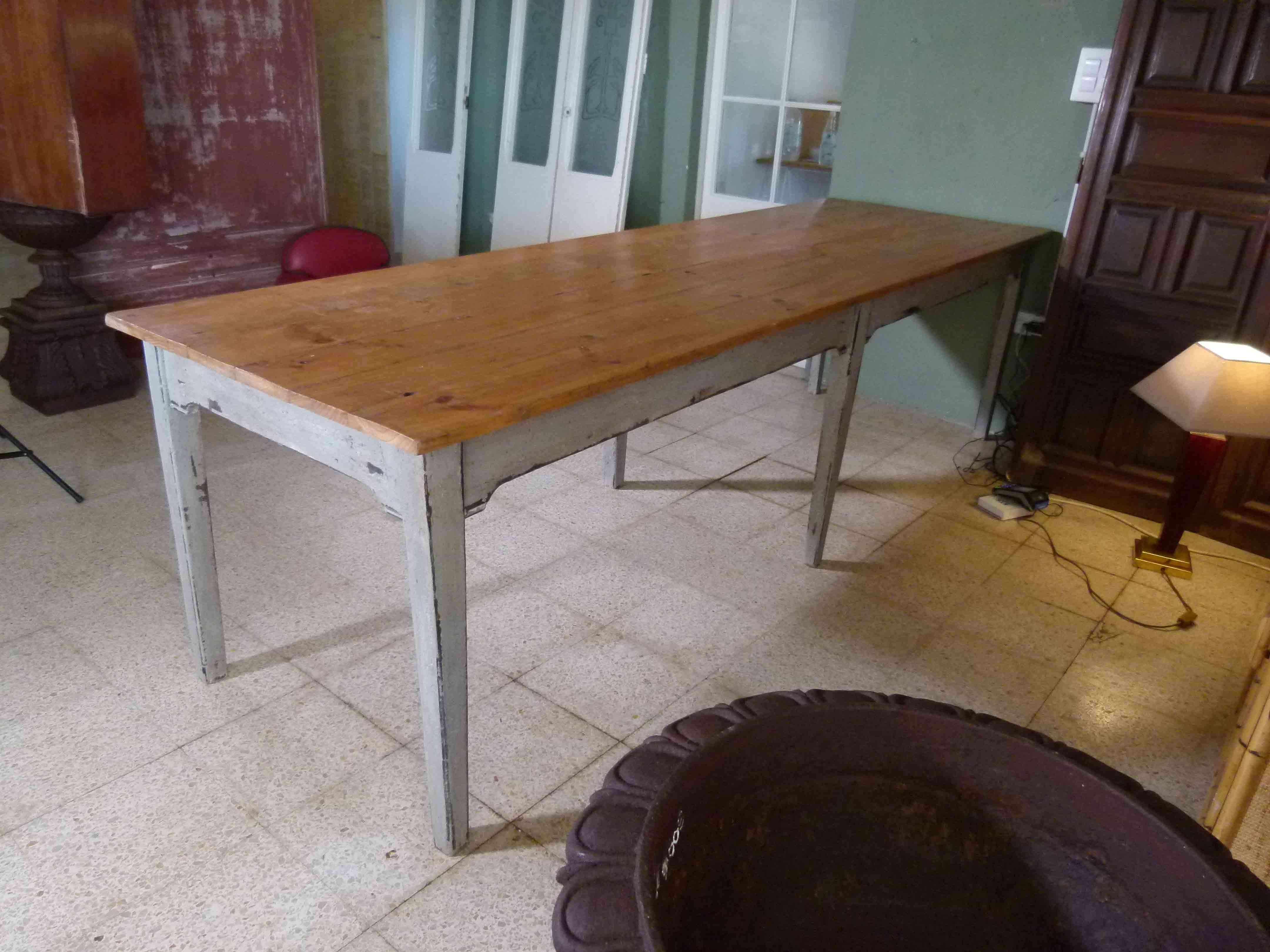 Patinated  Large Rustic 20th Century Dining Table