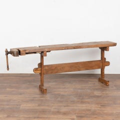 Rustic 20th Century Narrow Workbench Console Table