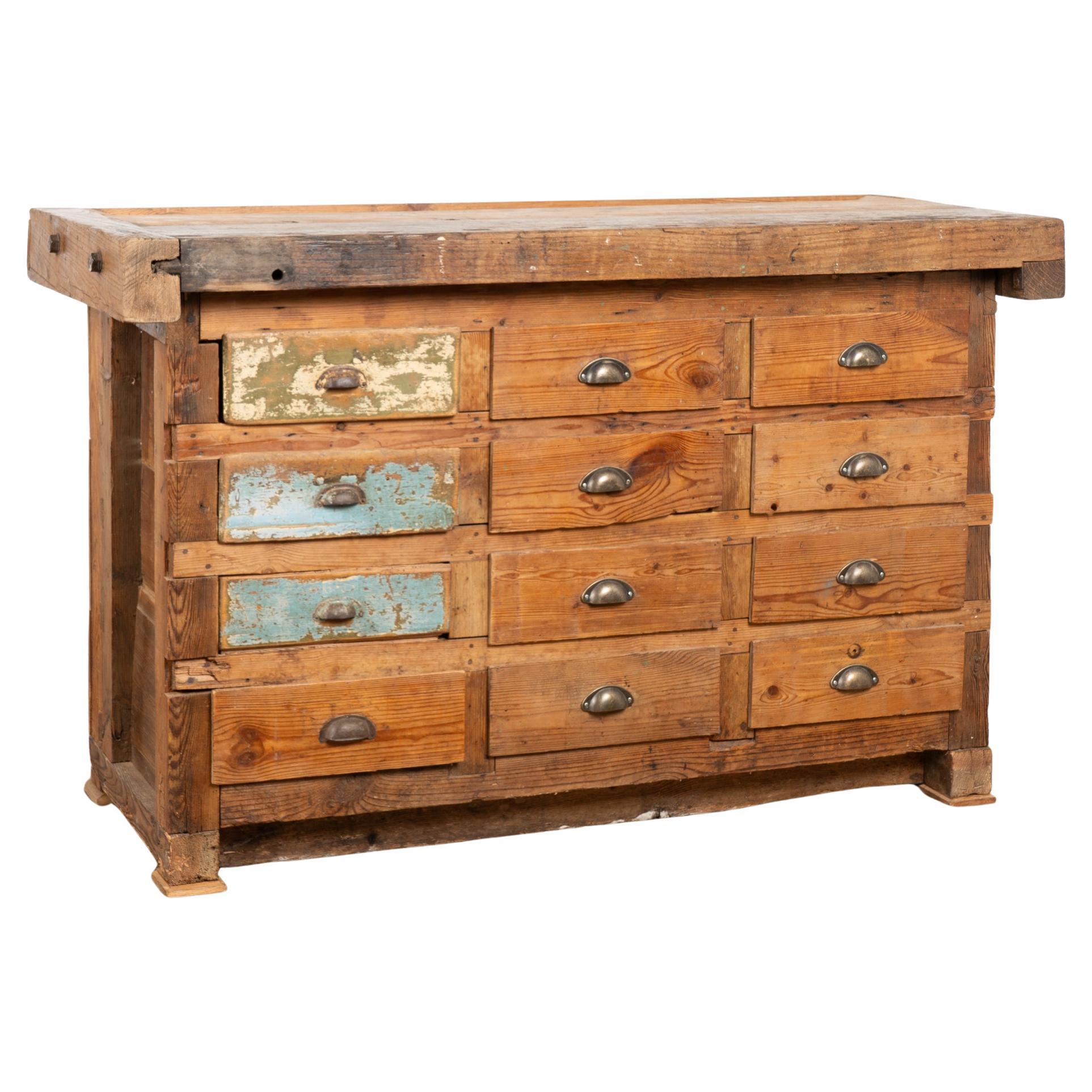 Rustic 20th Century Work Table Console from Hungary
