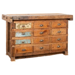 Rustic 20th Century Work Table Console from Hungary