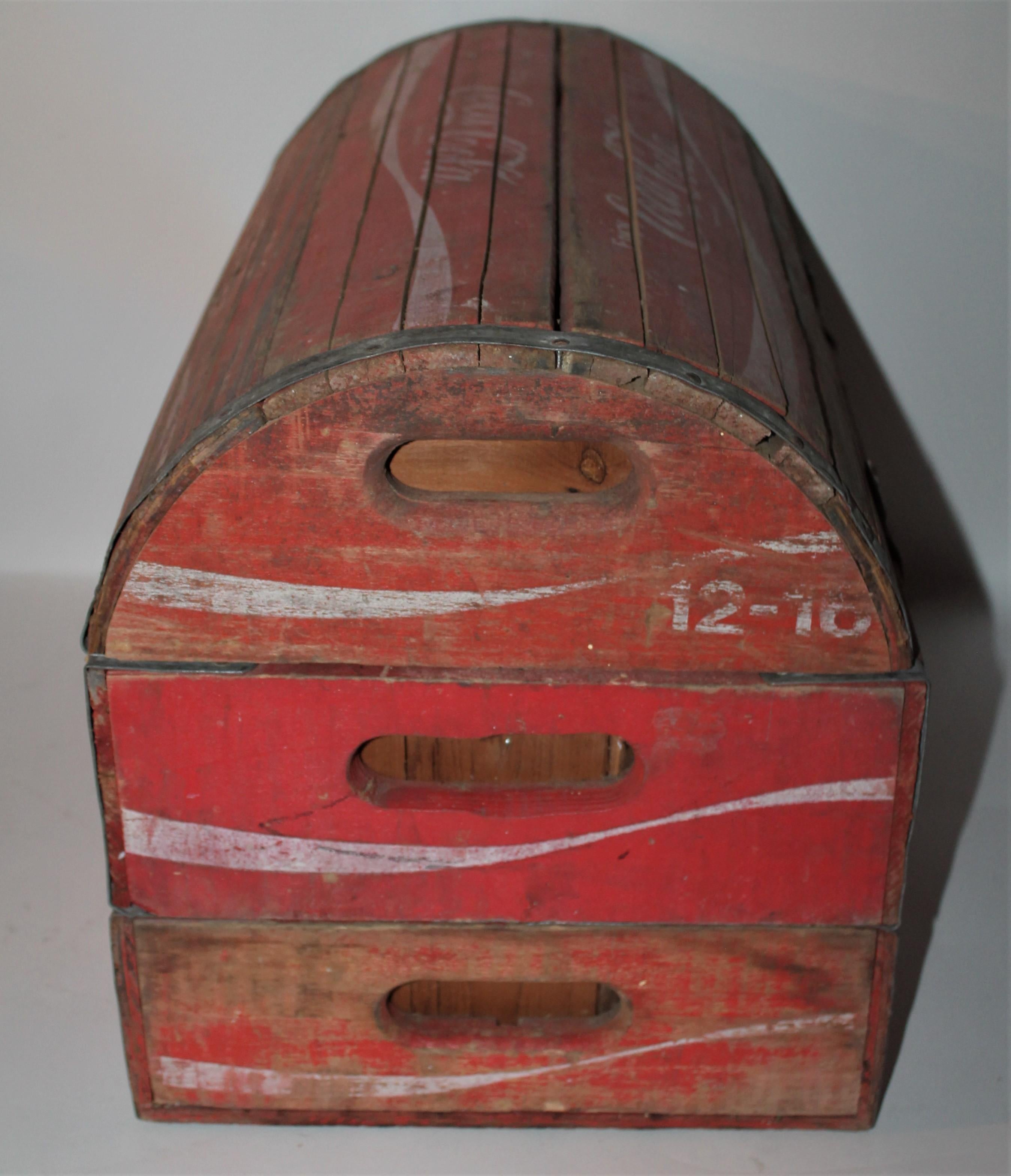 coca cola wooden box with lid