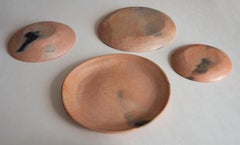 Rustic 4 Plate Serving Set Terracotta Natural Clay Handmade in Oaxaca Ceramic
