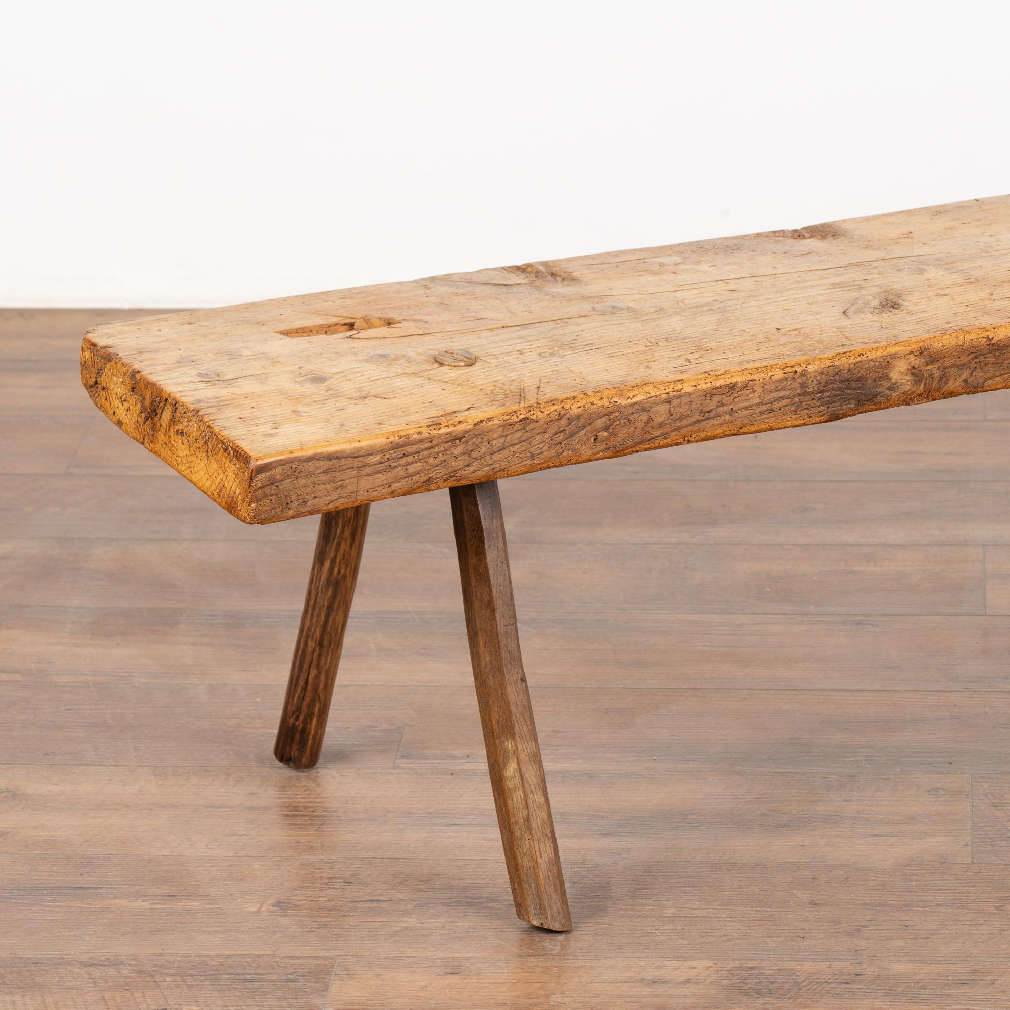 narrow rustic bench