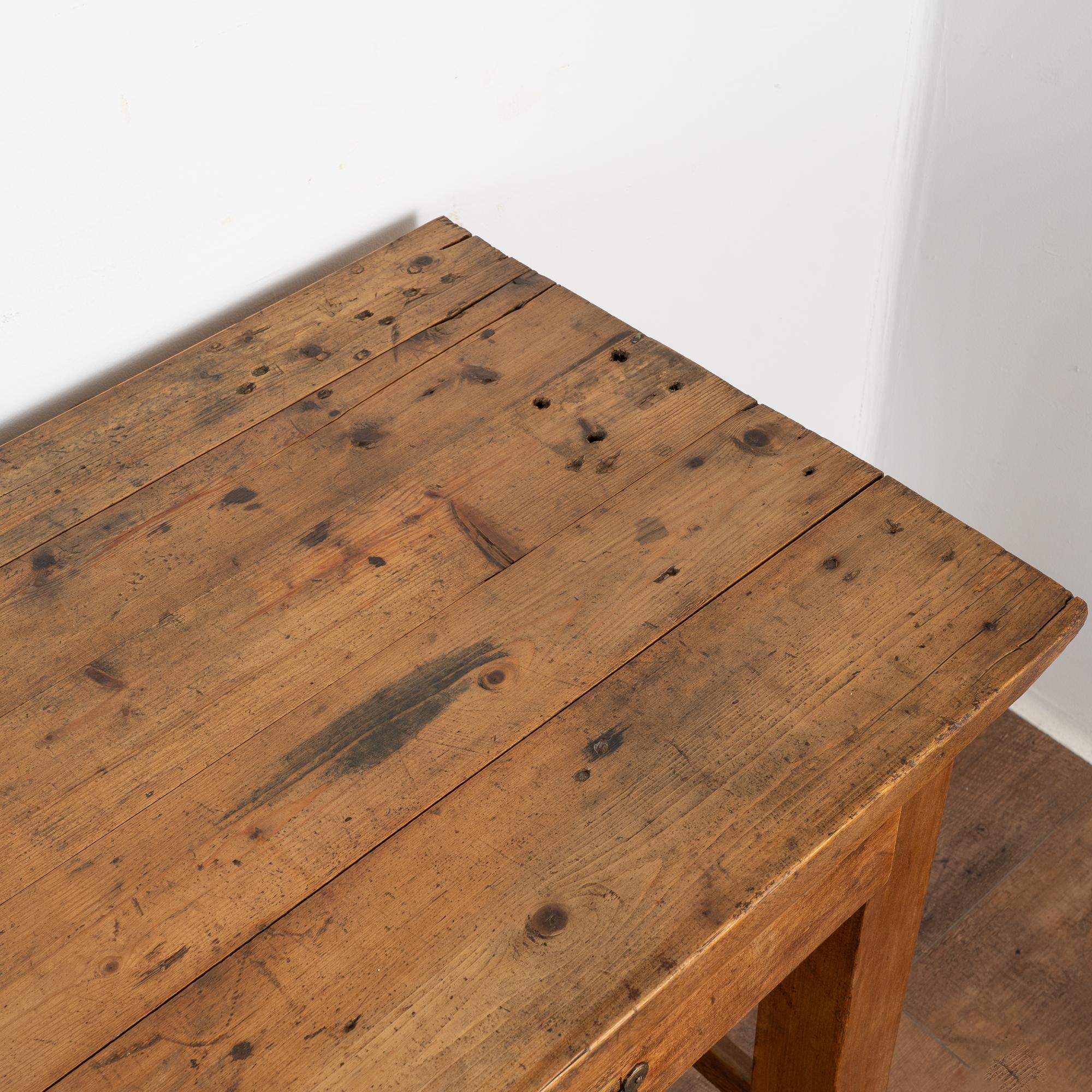 Rustic 8' Long Console Table Work Table With Drawers, Hungary circa 1900-20 3