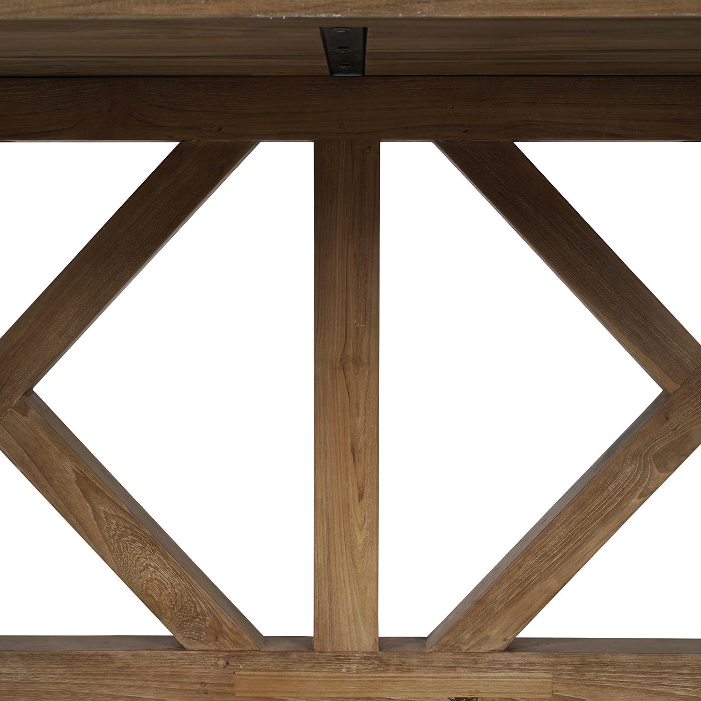 Table de salle à manger rustique en teck récupéré de 84 pouces en vente 4