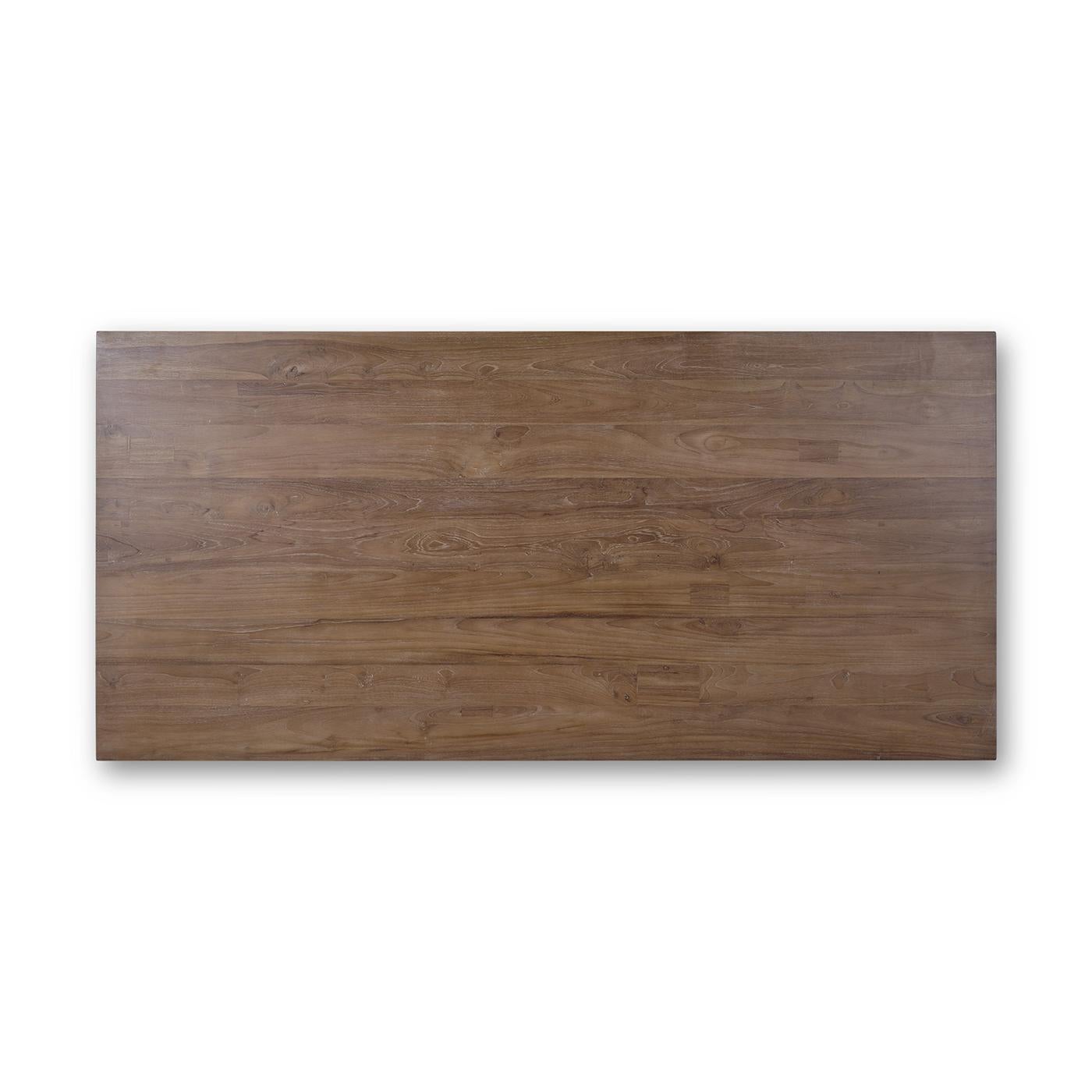 Table de salle à manger rustique en teck récupéré de 84 pouces en vente 1