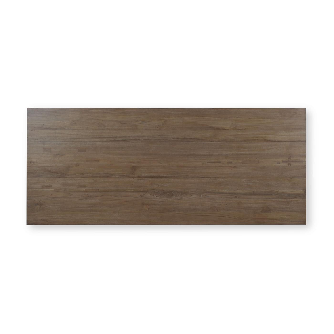 Rustic 96-Inch Reclaimed Teak Dining Table In New Condition For Sale In Westwood, NJ