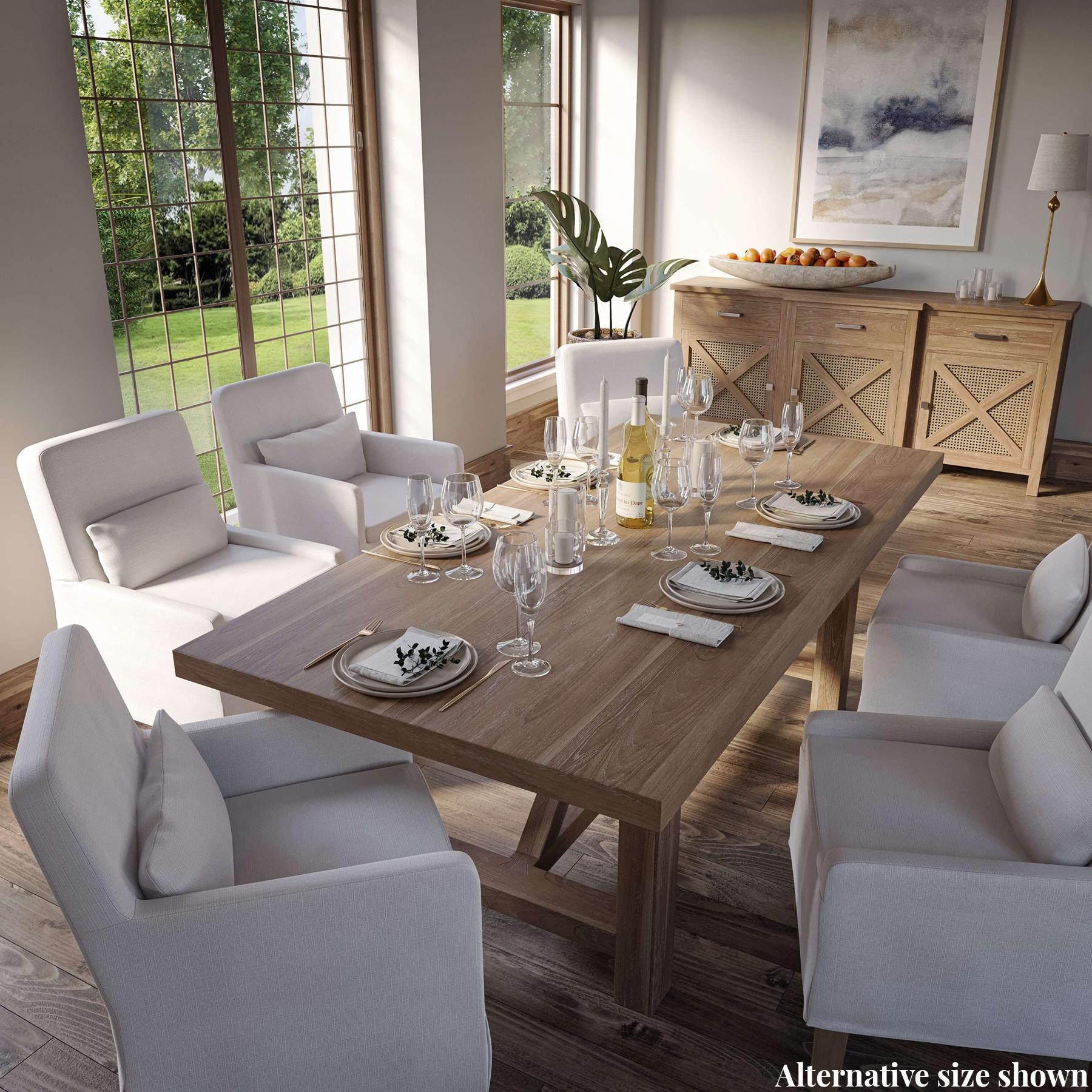 Rustic 96-Inch Reclaimed Teak Dining Table For Sale 1
