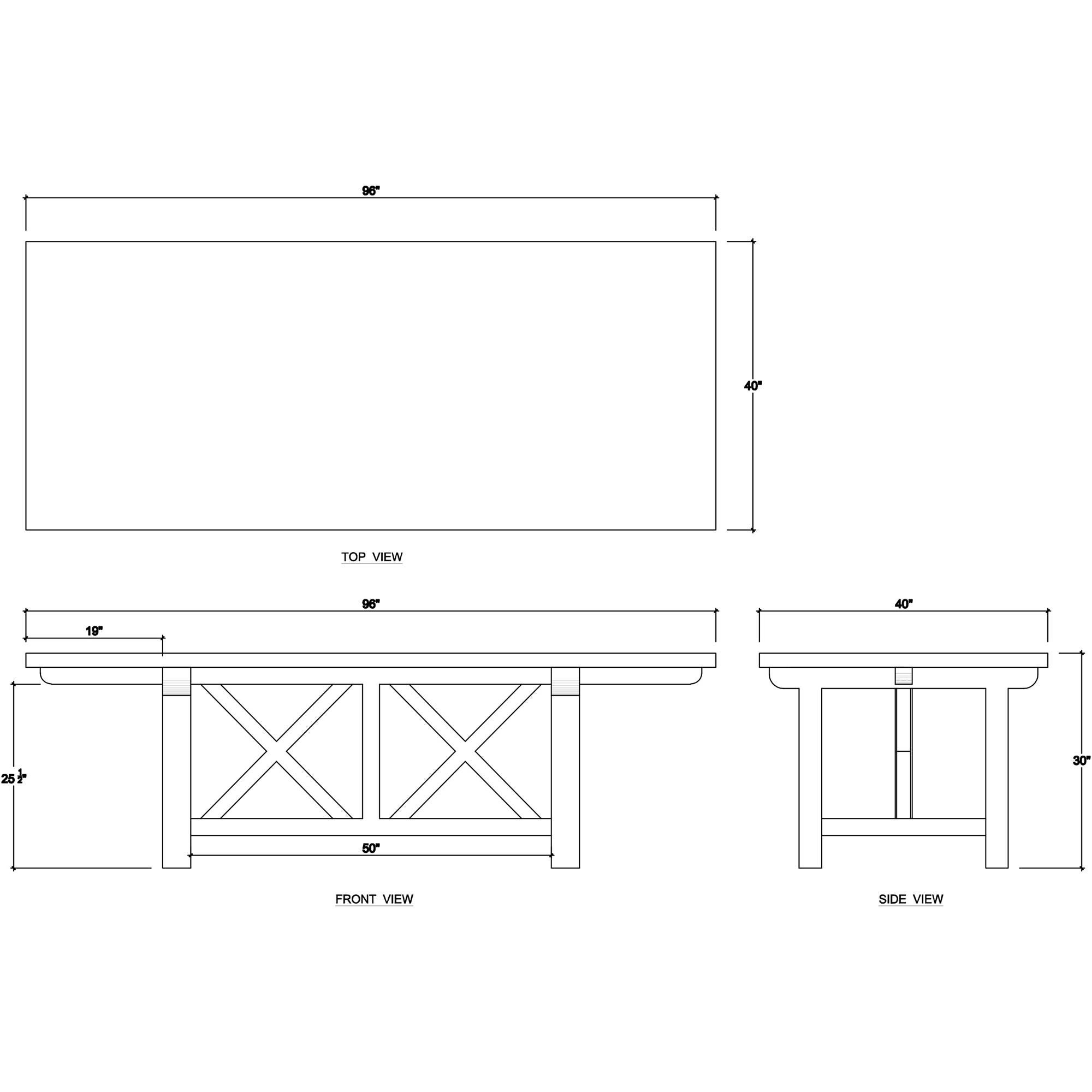 Rustic 96-Inch Reclaimed Teak Dining Table For Sale 3