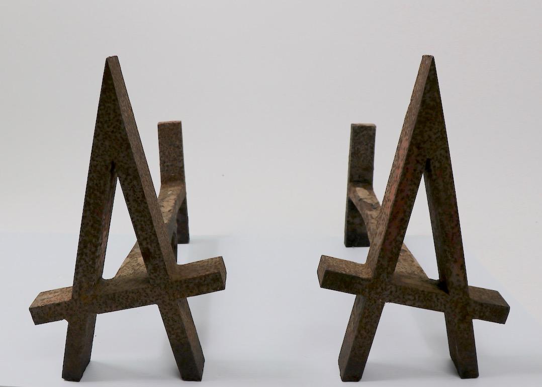 Rustic A Andirons In Good Condition For Sale In New York, NY