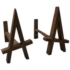 Rustic A Andirons