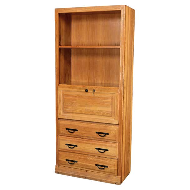 Student Desk Rustic Rustic A. Brandt Ranch Oak Secretary Style Drop Front Student Desk with ...