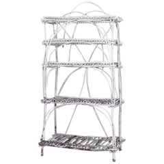 Rustikale Adirondack-Etagere, Design mit weißen Zweigen, 20. Jahrhundert, USA