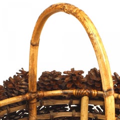 Rustic Adirondack Pine Cone Basket