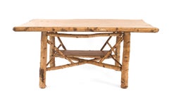 Rustic Adirondack Birch Wood Dining Table