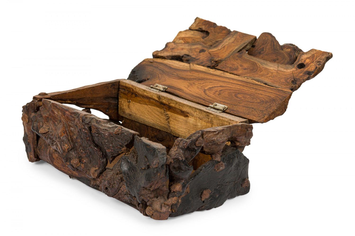 Burl Rustic Adirondack Style Hinged Wooden Box For Sale