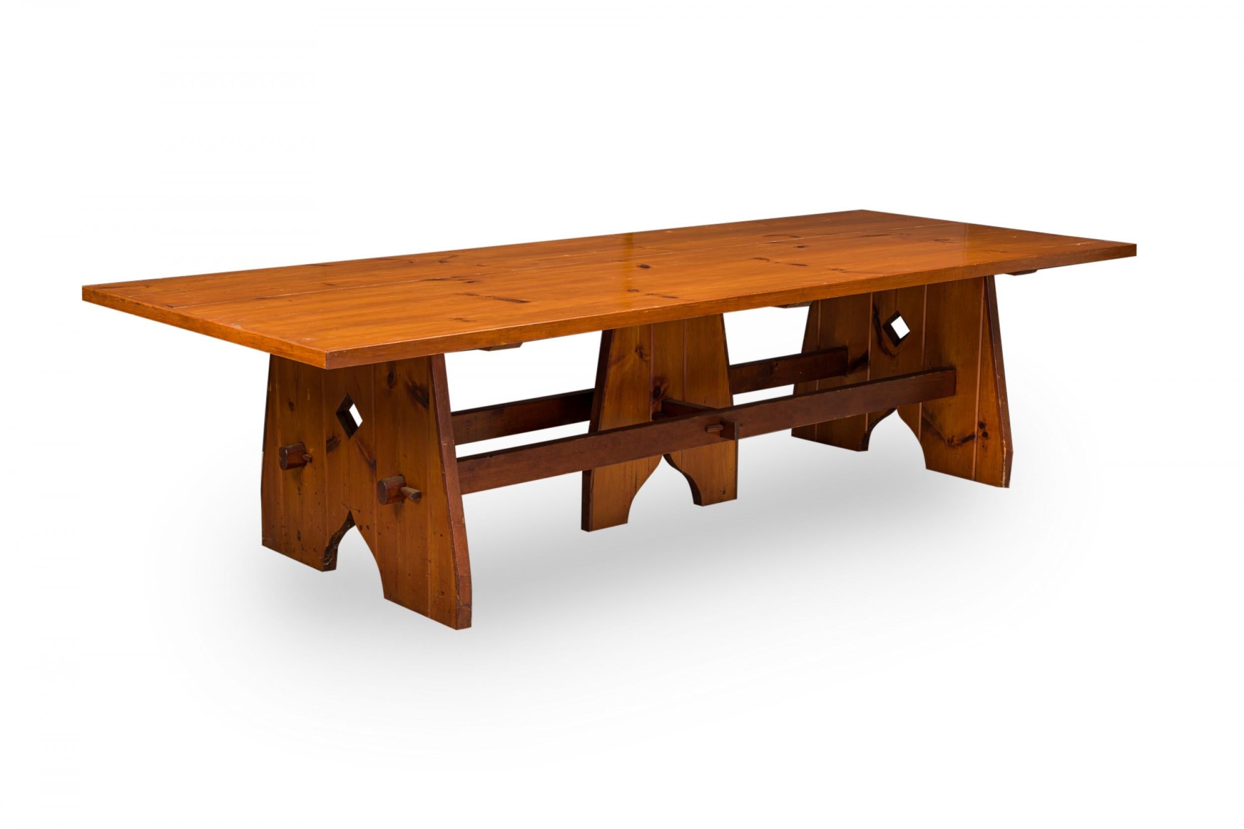 Rustic Adirondack Style Large Rectangular Dining / Conference Table In Good Condition For Sale In New York, NY