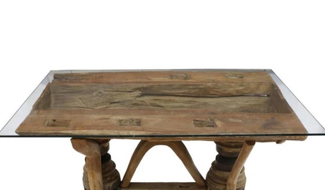 Hand-Crafted Rustic Adirondack Style Live Edge Wood Trough Table