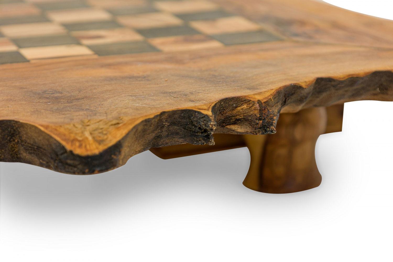 Rustic Adirondack Style Live Edge Wooden Game Board Chest en vente 8